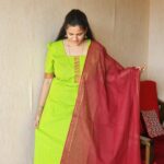 Emerald Scarlet Bloom - Salwar suits